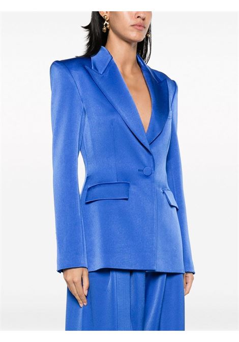 Blue single-breasted satin blazer - women ALEX PERRY | J087BLBLL